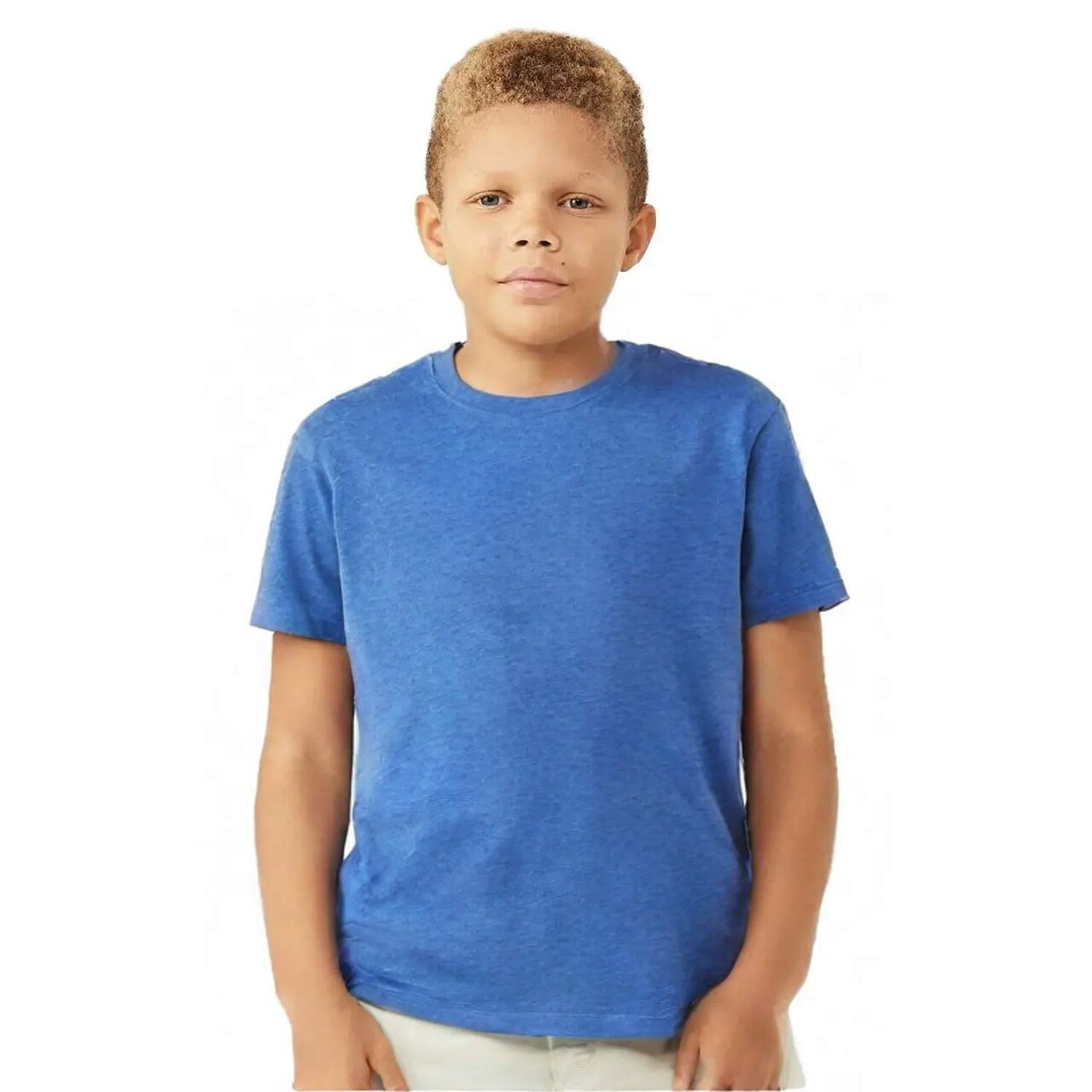 BELLA + CANVAS Youth CVC Jersey Crewneck Tee 3001YCVC – Soft Cotton BT-Shirt for Everyday Wear